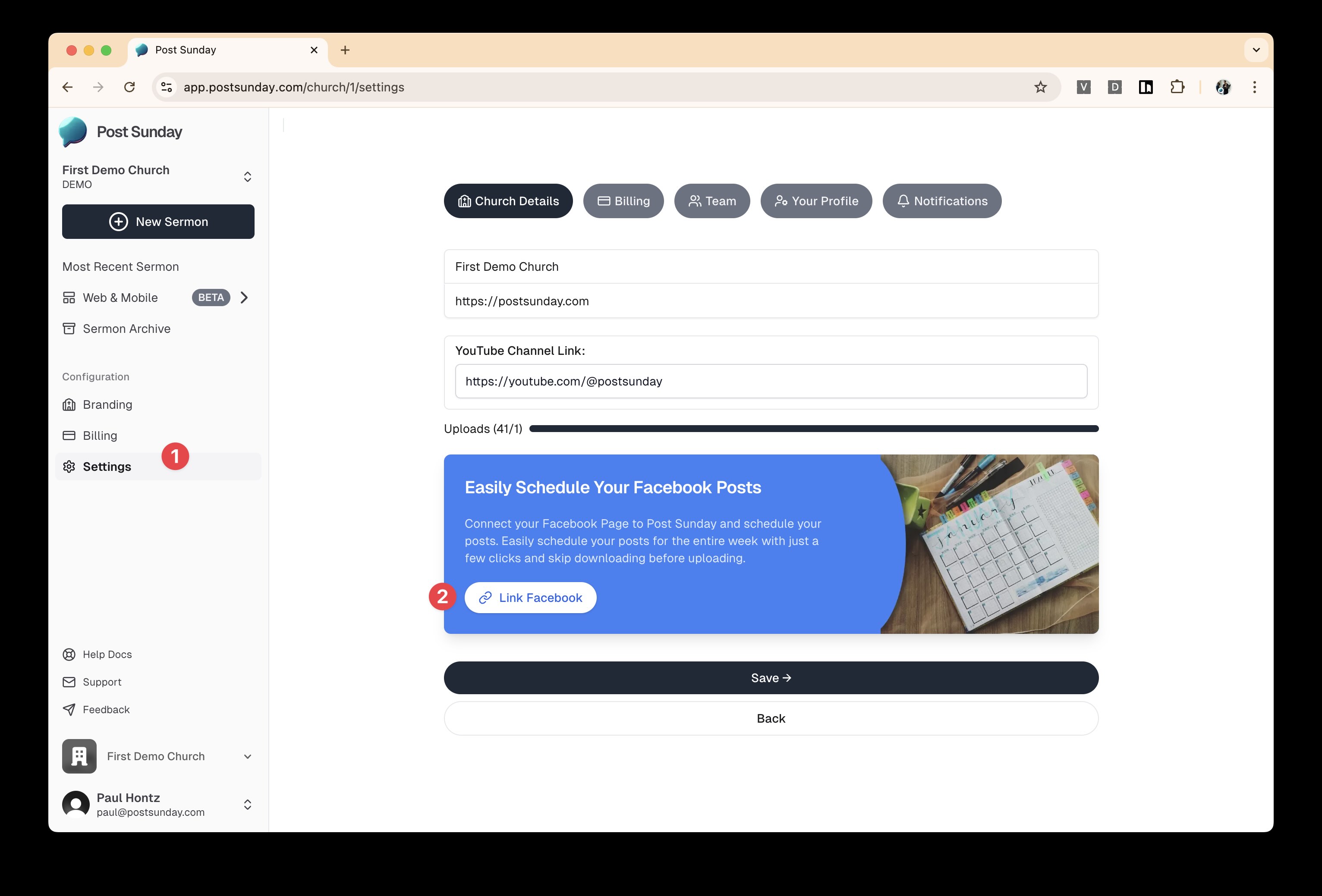 Settings Sidebar