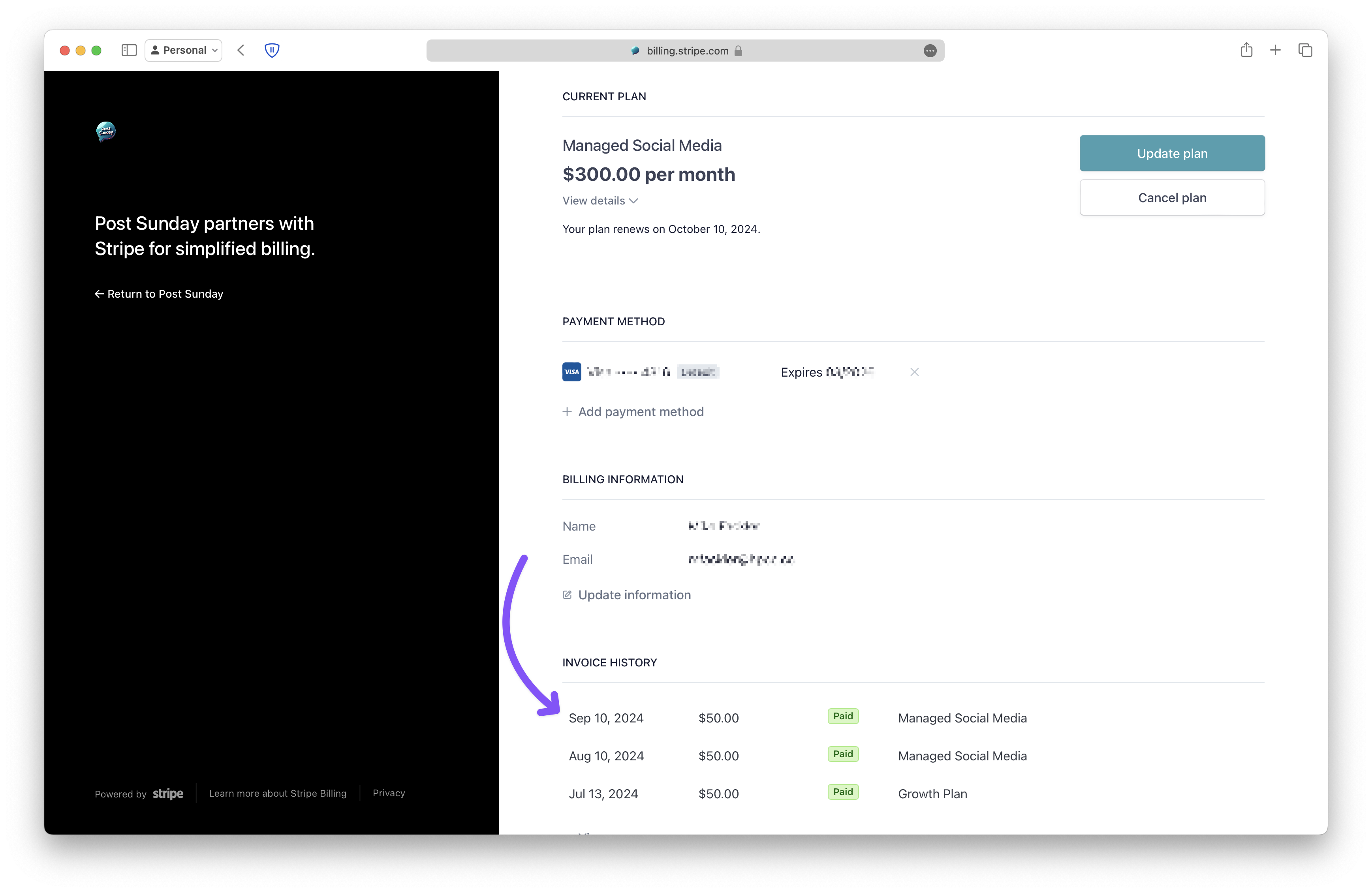 Click the invoice you need