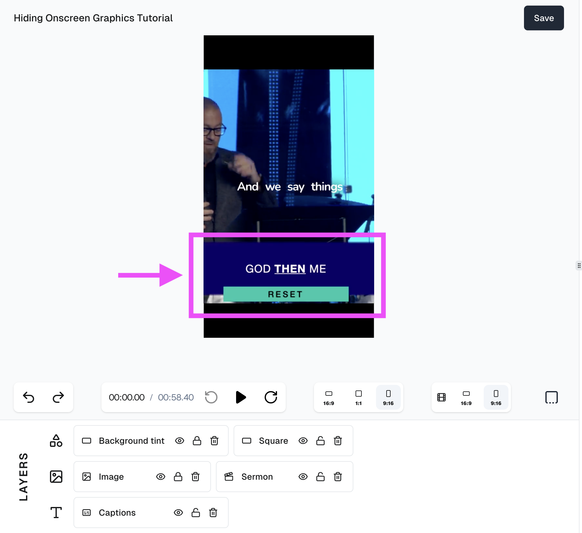onscreen graphic